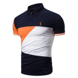 New Mens Summer Polo Shirt Casual Stitching Hit Color Polo Shirt Men Fashion Giraffe Embroidery Short Sleeve Mens Shirt Polos