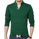 2020 new Fashion Cotton polo shirt men Leisure Stand Collar Long Sleeve Polo shirts Men V-neck Polo shirt Big Size S-7XL man top