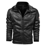 Brand Leather Jacket Men Winter Warm Thick Plus Size M-4XL Punk Faux PU Leather Jackets Motorcycle Retro Jacket Outerwear Coats